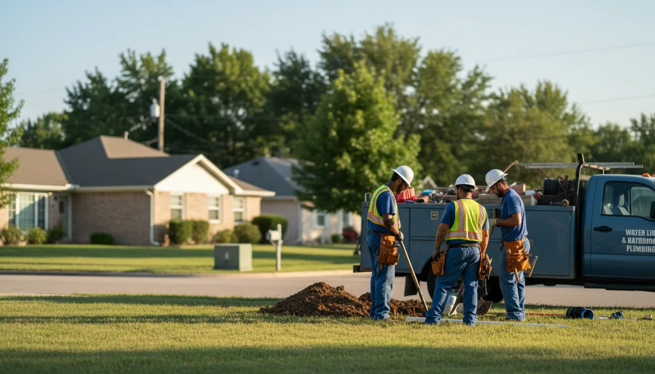 Residential water line and bathroom plumbing service in Ingalls, KS